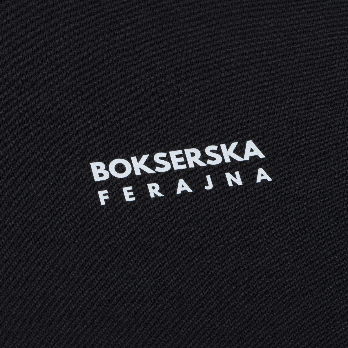 Czarna koszulka z białym nadrukiem Bokserska Ferajna